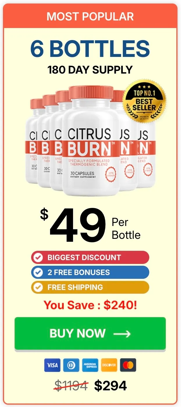 CitrusBurn 6 bottles pricing